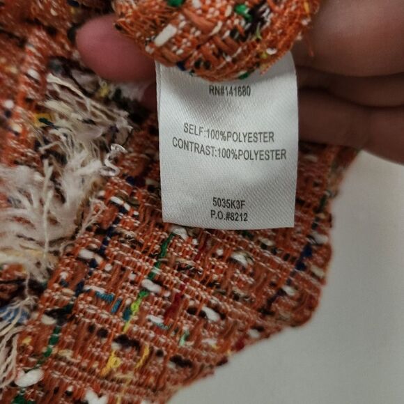 NWOT Endless Rose Tweed Frayed Hem Pencil Mini Skirt Size Juniors Medium - Picture 4 of 6